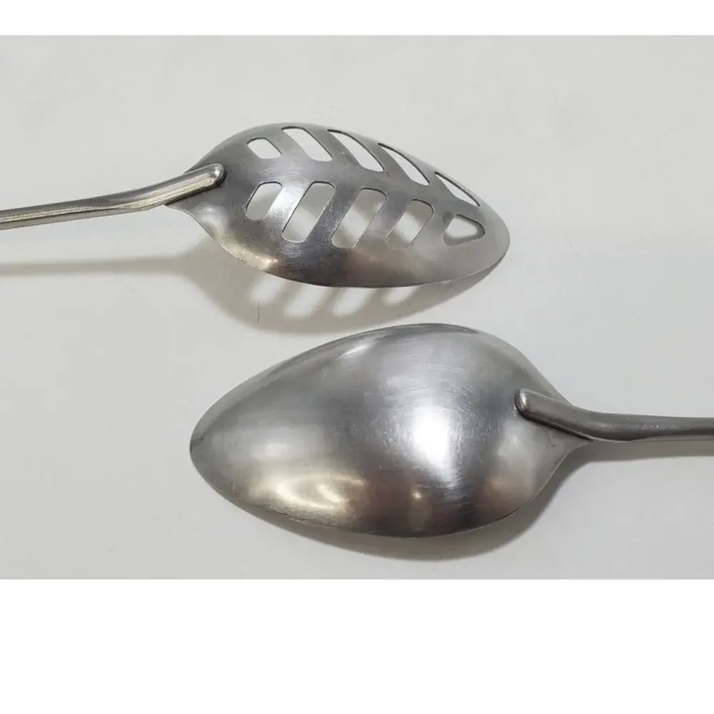 Vintage Androck BULLET Lg Serving/Cooking Spoons Brown Bakelite, Set of 2